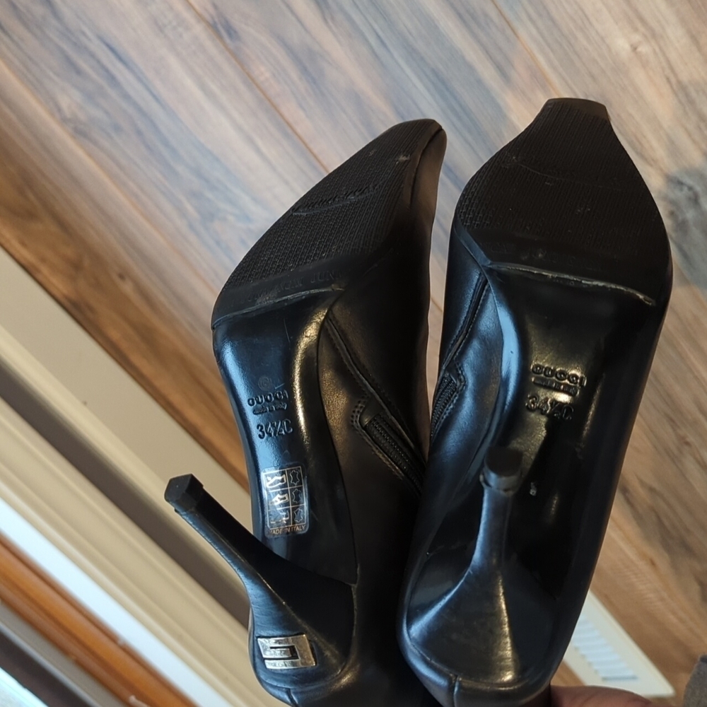 GUCCI Authentic Leather Boots. Women's black leather boots. Size 34.5. SZ 4 - Picture 8 of 13